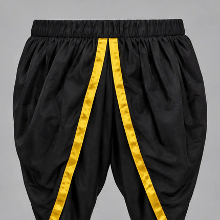 Black dhoti waistband close-up
