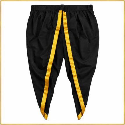 Black dhoti golden border close-up