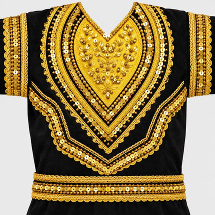 Black Raja Coat chest detail