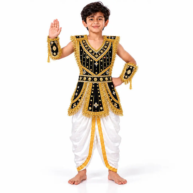 Black kavach costume waving pose