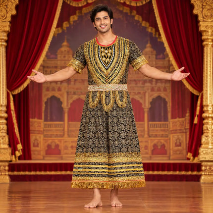 AI black and gold Raja Coat stage styling preview