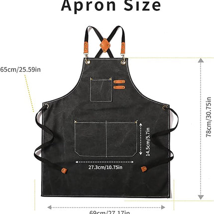 Chef Aprons Canvas Cross Back Premium : Stylish Unisex Design with Spacious Pockets fancydresswale.com