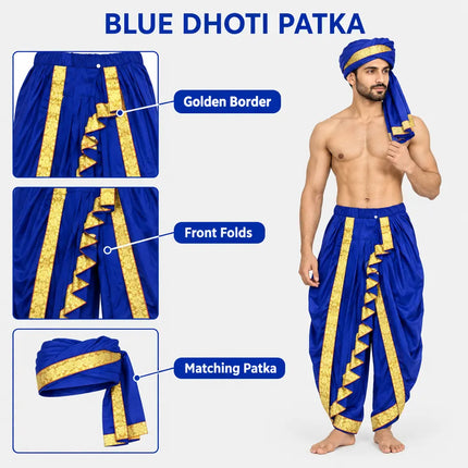 Blue Dhoti Patka design infographic