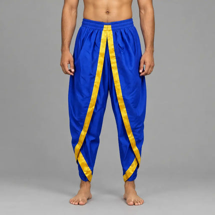 AI adult model blue dhoti worn hero view