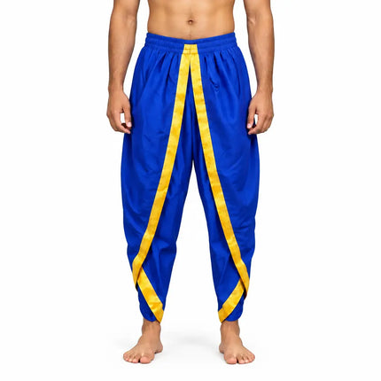 AI adult model blue dhoti worn hero view