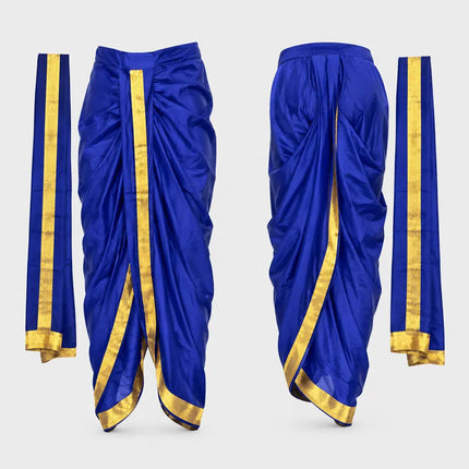 Blue Mahabharat dhoti side-back preview