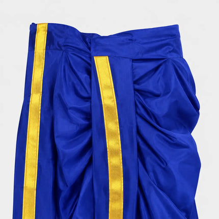 Blue Mahabharat dhoti visible rear draping detail