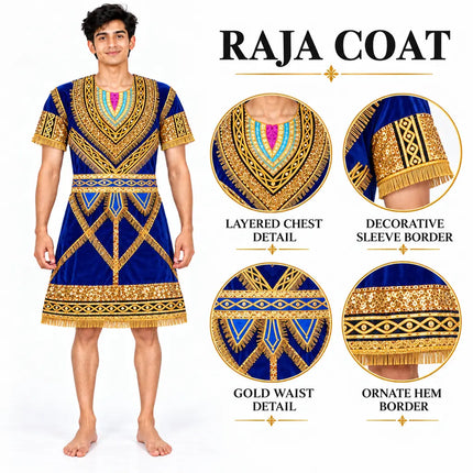 Blue raja coat detail callouts