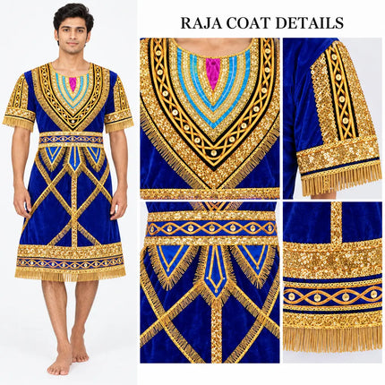 Blue raja coat zari close-up