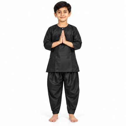 Boys Black Kurta and Dhoti Set | Traditional Ethnic Outfit for Kids fancydresswale.com