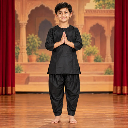 Boys Black Kurta and Dhoti Set | Traditional Ethnic Outfit for Kids fancydresswale.com