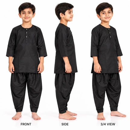 Boys Black Kurta and Dhoti Set | Traditional Ethnic Outfit for Kids fancydresswale.com