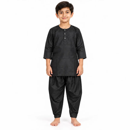 Boys Black Kurta and Dhoti Set | Traditional Ethnic Outfit for Kids fancydresswale.com