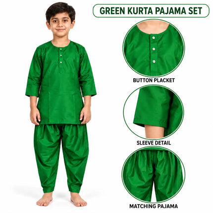 Boys Emerald Green Kurta and Dhoti Set | Traditional Ethnic Outfit for Kids fancydresswale.com