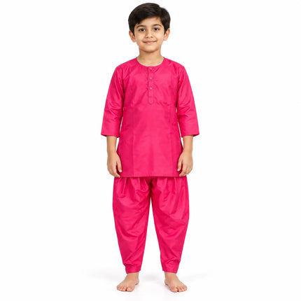 Boys Fuchsia Pink Kurta and Dhoti Set | Traditional Ethnic Outfit for Kids fancydresswale.com