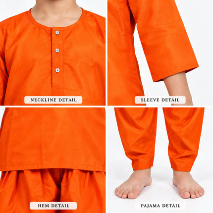 Boys Orange Kurta and Dhoti Set | Traditional Ethnic Outfit for Kids fancydresswale.com
