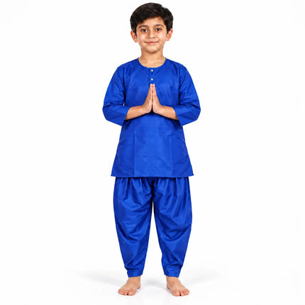 Boys Royal Blue Kurta and Dhoti Set | Traditional Ethnic Outfit for Kids fancydresswale.com