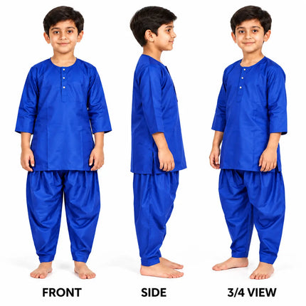 Boys Royal Blue Kurta and Dhoti Set | Traditional Ethnic Outfit for Kids fancydresswale.com