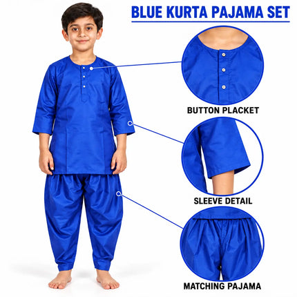 Boys Royal Blue Kurta and Dhoti Set | Traditional Ethnic Outfit for Kids fancydresswale.com