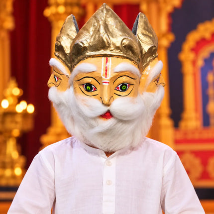 Brahma Mask styled in a Ramleela stage setting