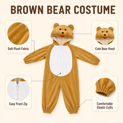 Brown Bear Costume For Kids Fancydresswale.com