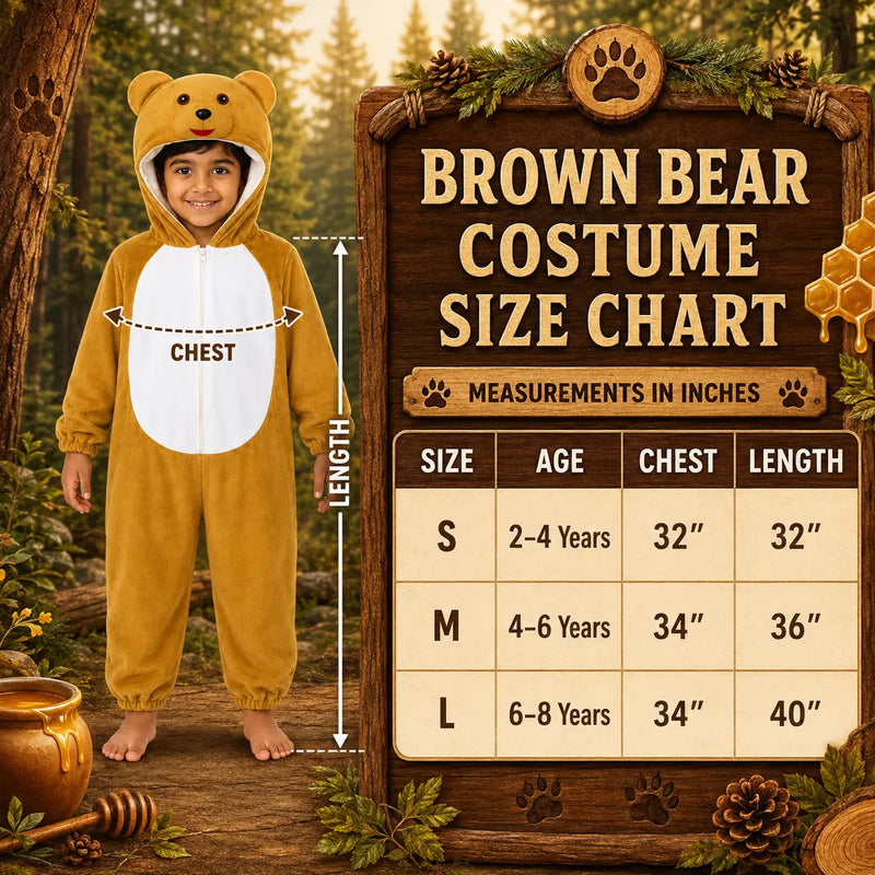Brown Bear Costume For Kids Fancydresswale.com