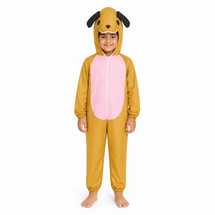 Brown Dog Animal Costume Jumpsuit with Floppy Ears Hood fancydresswale.com