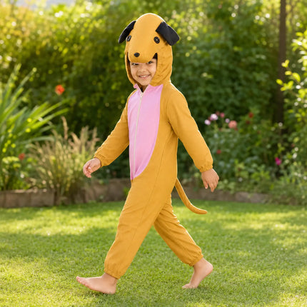 Brown Dog Animal Costume Jumpsuit with Floppy Ears Hood fancydresswale.com
