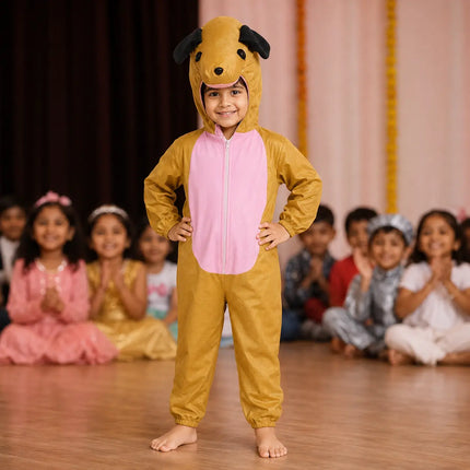 Brown Dog Animal Costume Jumpsuit with Floppy Ears Hood fancydresswale.com