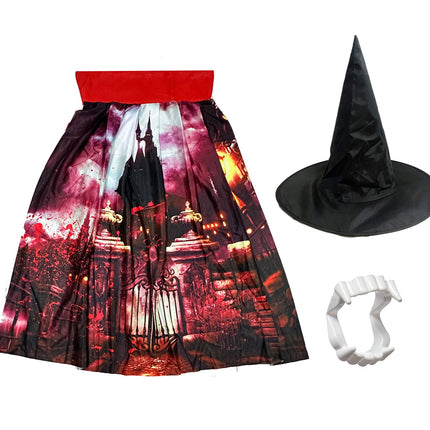 Halloween costume dress for boys and girls with cap and draculla teeth Fancydresswale