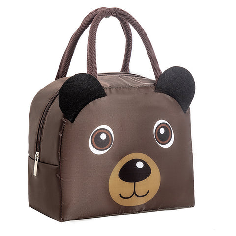 Lunch Box Insulated Bag Soft Leakproof Lunch Bag for Kids Men Women, Durable Thermal Lunch Pail for School Work Office | Fit 6 Cans-Coffee Bear