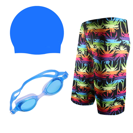 Fancydresswale Swimming kit for boys, Swimming short, Swimming goggle and silicon cap- 11 designs- free size fits to 60-75kg fancydresswale.com