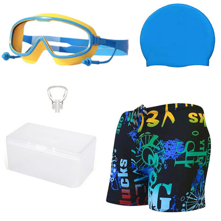 Fancydresswale Swimming Combo for boys- swimming trunk, cap, goggles, nose clip with box- Professional swimming gears Fancydresswale.com