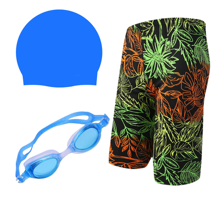 Fancydresswale Swimming kit for boys, Swimming short, Swimming goggle and silicon cap- 11 designs- free size fits to 60-75kg fancydresswale.com