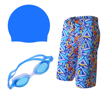 Fancydresswale Swimming kit for boys, Swimming short, Swimming goggle and silicon cap- 11 designs- free size fits to 60-75kg fancydresswale.com