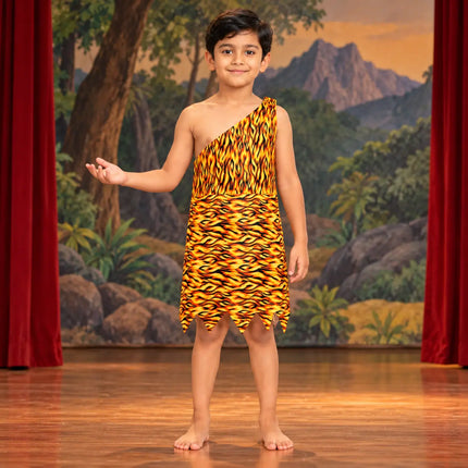 Chalu tiger-print costume styled on stage