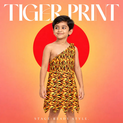 Tiger-print costume editorial poster