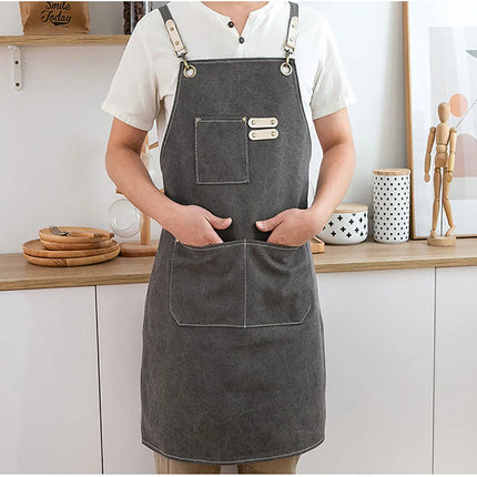 Chef Aprons Canvas Cross Back Premium : Stylish Unisex Design with Spacious Pockets fancydresswale.com