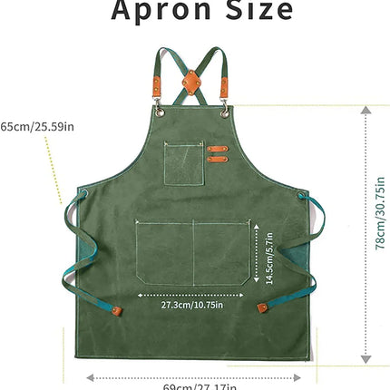Chef Aprons Canvas Cross Back Premium : Stylish Unisex Design with Spacious Pockets fancydresswale.com