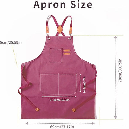 Chef Aprons Canvas Cross Back Premium : Stylish Unisex Design with Spacious Pockets fancydresswale.com