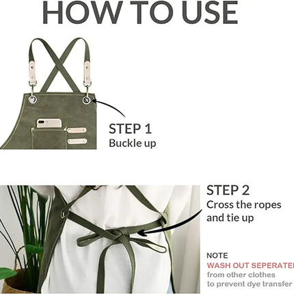 Chef Aprons Canvas Cross Back Premium : Stylish Unisex Design with Spacious Pockets fancydresswale.com