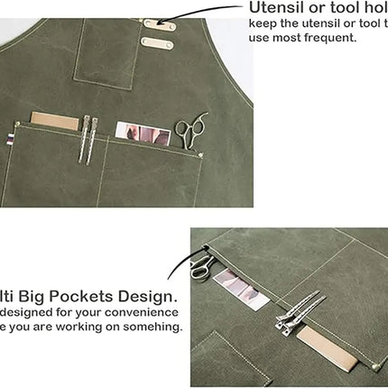 Chef Aprons Canvas Cross Back Premium : Stylish Unisex Design with Spacious Pockets fancydresswale.com
