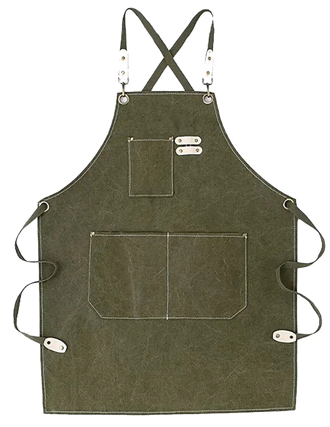 Chef Aprons Canvas Cross Back Premium : Stylish Unisex Design with Spacious Pockets fancydresswale.com