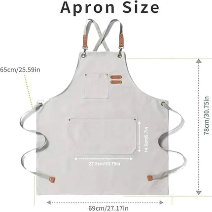 Chef Aprons Canvas Cross Back Premium : Stylish Unisex Design with Spacious Pockets fancydresswale.com