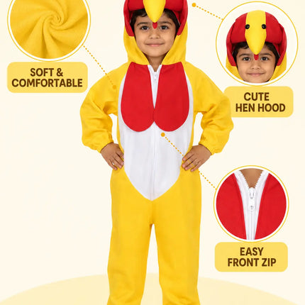 Chicken / Rooster Bird Animal Costume Jumpsuit with Hood fancydresswale.com