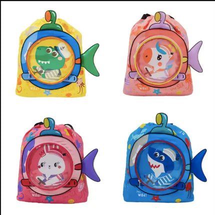 Children's swimming bag portable storage bag cute cartoon Waterproof Backpack Fancydresswale