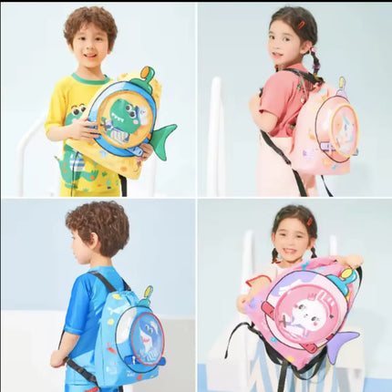 Children's swimming bag portable storage bag cute cartoon Waterproof Backpack Fancydresswale