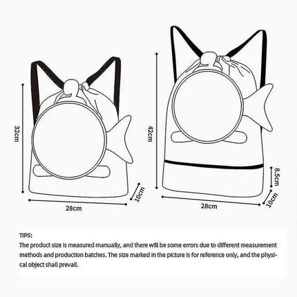 Children's swimming bag portable storage bag cute cartoon Waterproof Backpack Fancydresswale