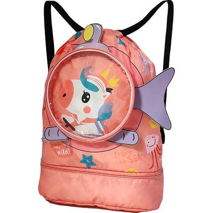Children's swimming bag portable storage bag cute cartoon Waterproof Backpack Fancydresswale