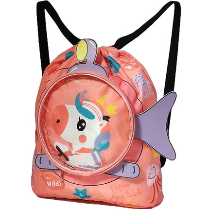 Children's swimming bag portable storage bag cute cartoon Waterproof Backpack Fancydresswale